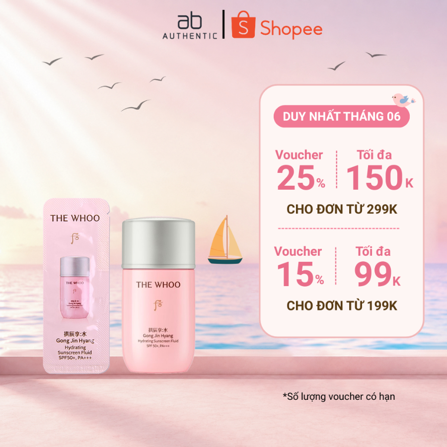 Combo 10 Gói Sample kem chống nắng Whoo hồng kiềm dầu Gong Jin Hyang Hydrating - AB Authentic
