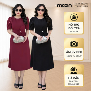 [CG052] Đầm công sở bigsize cao cấp sang trọng ôm dáng Samy đính hoa thanh lịch chất cotton co giãn