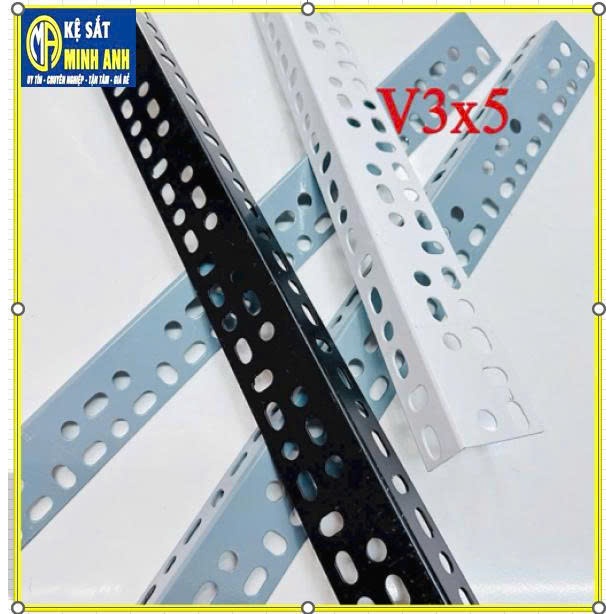Sắt V lỗ (V3.5 nhiều kích thước, dày 1,6mm) Cây sắt V lỗ, V3.5, Thép V lỗ, Kệ V lỗ, Kệ V lỗ đa năng.