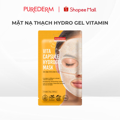 Mặt Nạ Thạch Hydro Gel Purederm Vitamin C & E Dưỡng Sáng, Cấp Ẩm Phù Hợp Cho mọi loại da 24g (4134)
