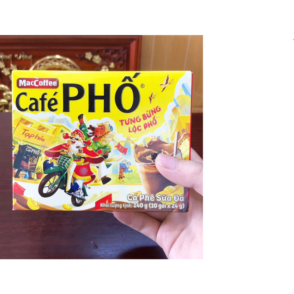 Cà Phê Phố ( Cà Phê Sữa Đá ) Maccoffee Hộp 10 gói x 24g