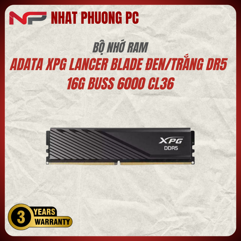 RAM ADATA XPG LANCER BLADE ĐEN/TRẮNG  DR5 16G BUSS 6000 NEW CL36