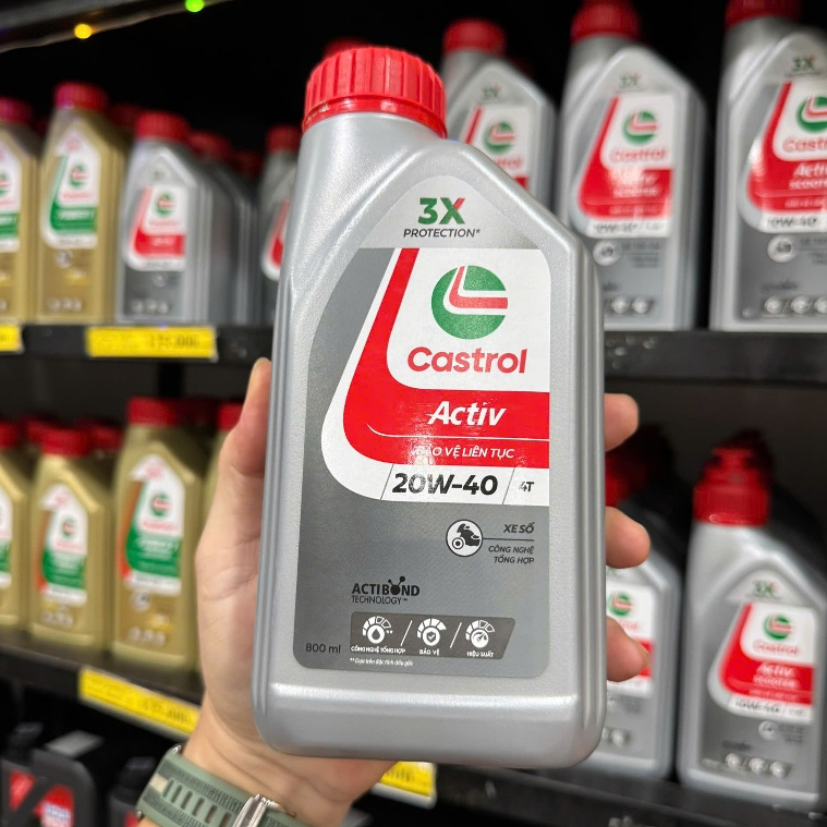 Nhớt Castrol Activ 20W40 dành cho xe số  (450003) (450004)