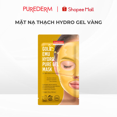 Mặt Nạ Thạch Hydro Gel Vàng Purederm Dầu Emu Dưỡng Ẩm, Phục Hồi & Nuôi Dưỡng Da 24g (3911)