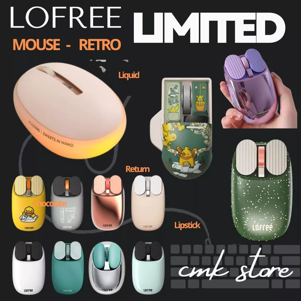 Series Chuột Không Dây Lofree RETRO - Limited - Pudding | Foundation | Tofu | Gold | - Dual Mode - B