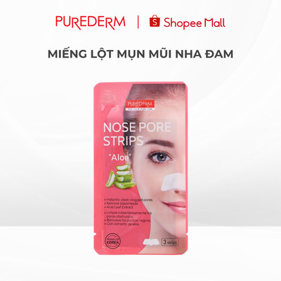 Miếng dán mũi Purederm lột mụn đầu đen làm sạch sâu 3 miếng 10g