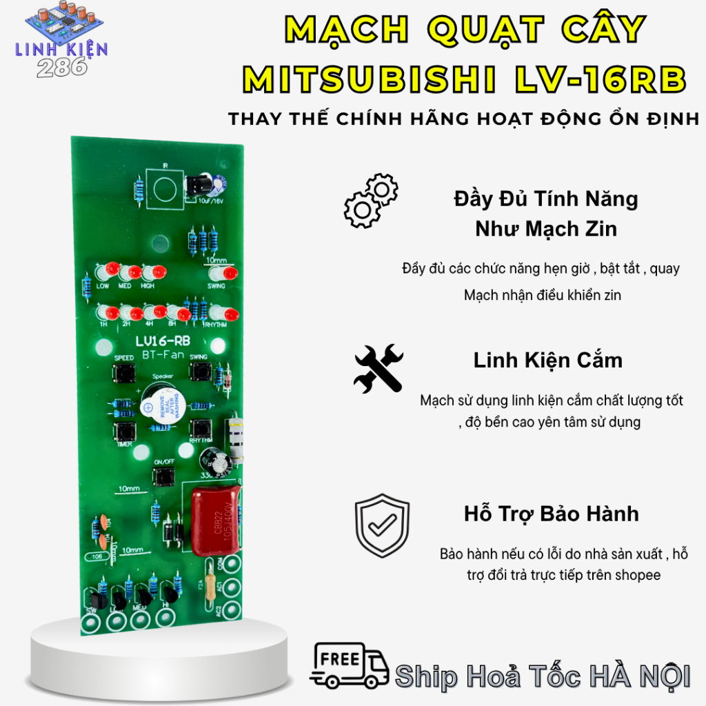 Mạch Quạt Cây Mitsubishi LV16 RB RC RW RU Đời Cổ - Mạch Thay Thế Nhận Khiển Zin , Độ Bền Cao