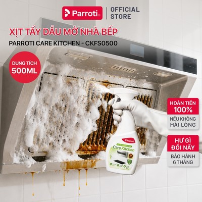 Chai Xịt Tẩy Dầu Mỡ Nhà Bếp 500ml, Bọt Xịt Bám Dính Mạnh, Tẩy Sạch Máy Hút Mùi, Bếp Từ Parroti - Care Kitchen CKF500