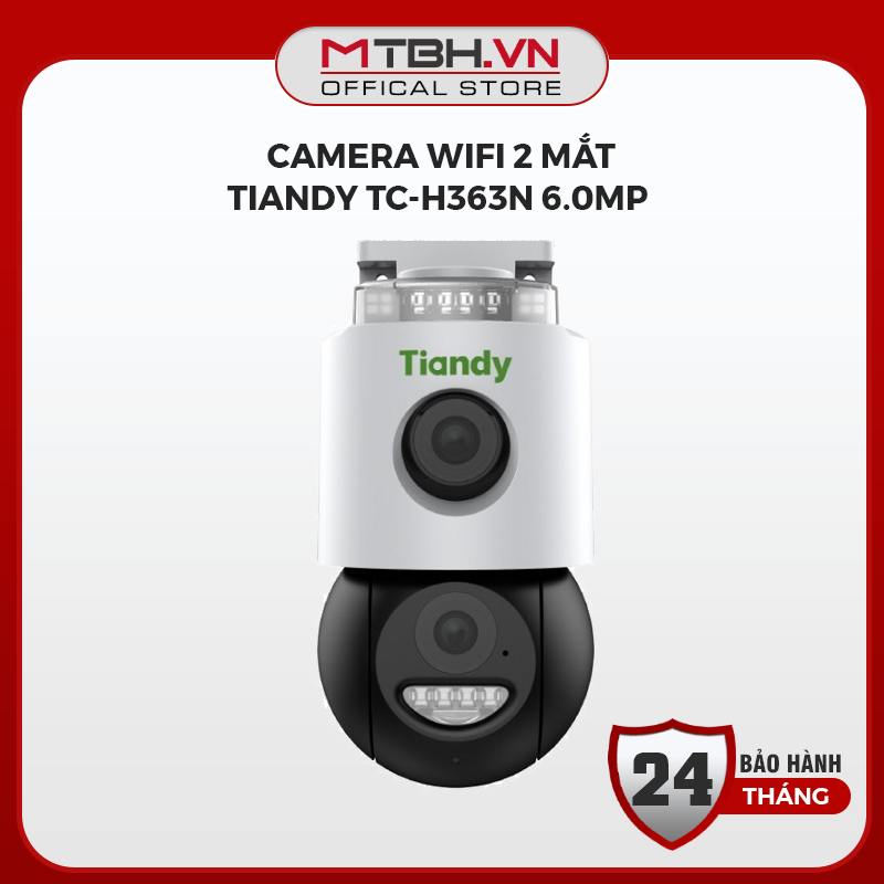 Camera Wifi 2 Mắt Tiandy TC-H363N 6.0MP - Công Nghệ Dual Lens 2 Màn Hình, Góc Rộng Siêu Nét