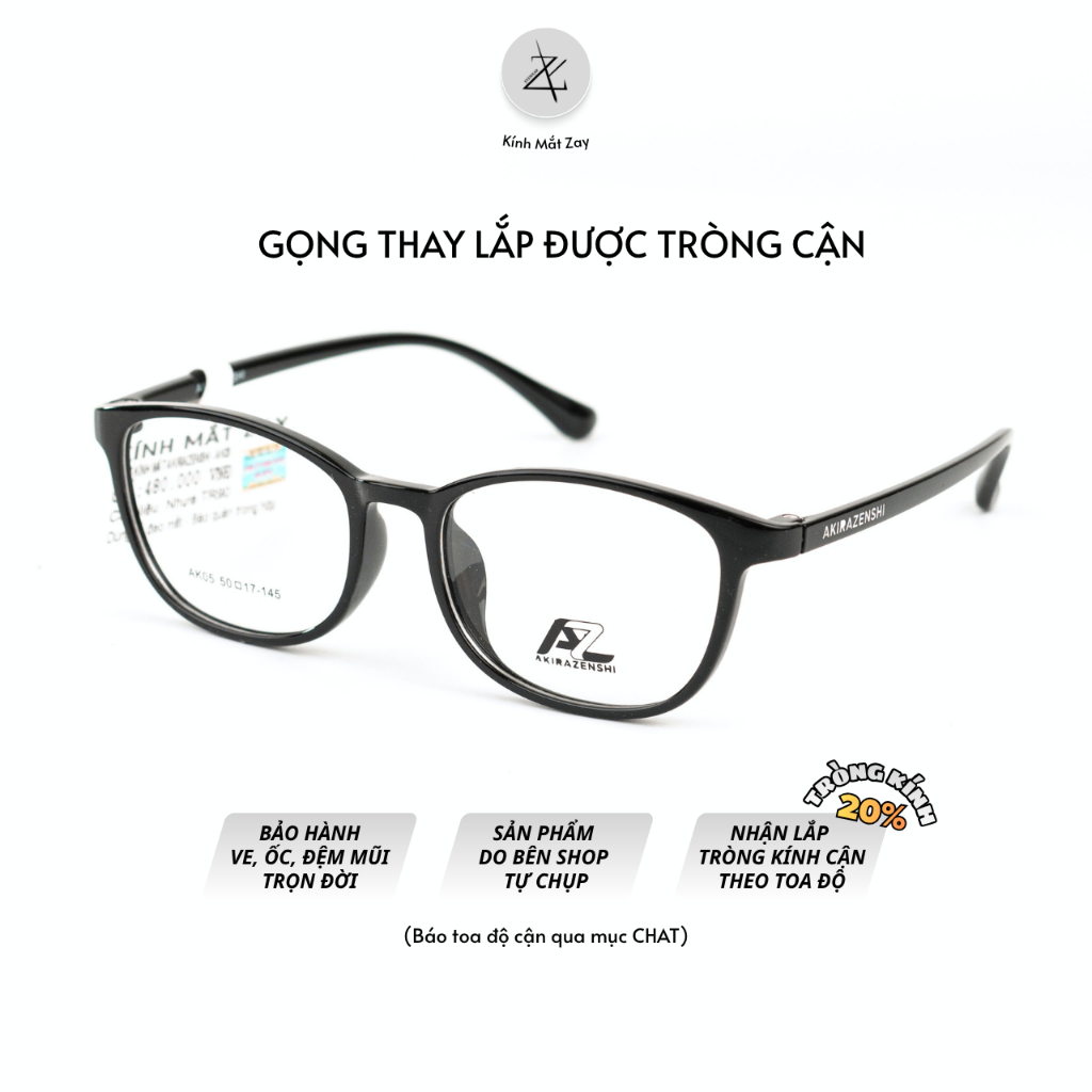 Gọng kính AkiraZenshi AK05 dáng vuông TR90 chính hãng