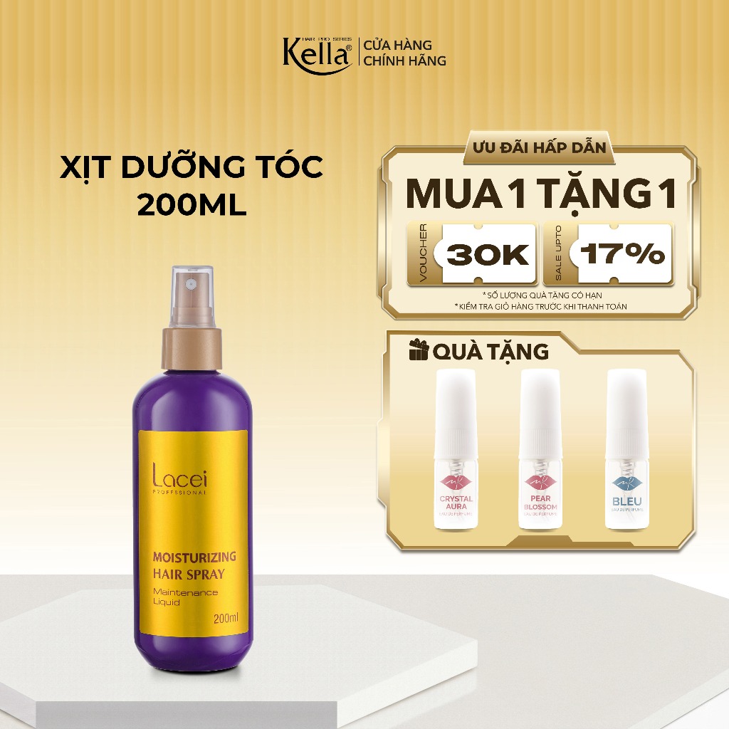 Xịt dưỡng tóc Lacei hỗ trợ phục hồi tóc hư tổn - chai 200ml