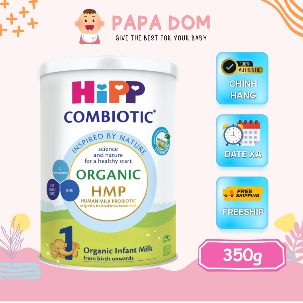 Sữa Bột HiPP Organic Combiotic 1, 2, 3 Đức Chính Hãng – Hỗ Trợ Tiêu Hóa, Tăng Đề Kháng - Papa Dom