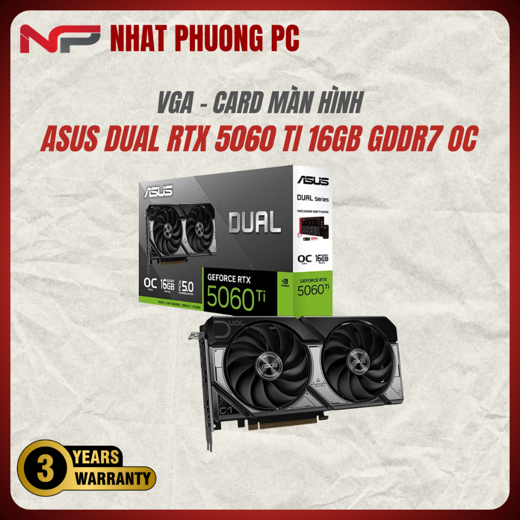 VGA ASUS DUAL RTX 5060 TI 16GB GDDR7 OC