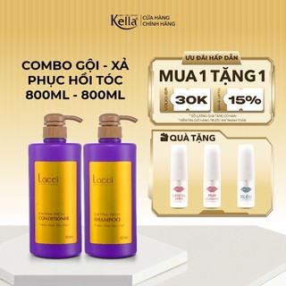Combo Dầu Gội Xả Phục Hồi Tóc Lacei Giúp Giảm Khô Xơ, Tóc Mềm Mượt, Chắc Khỏe - Chai 800ml