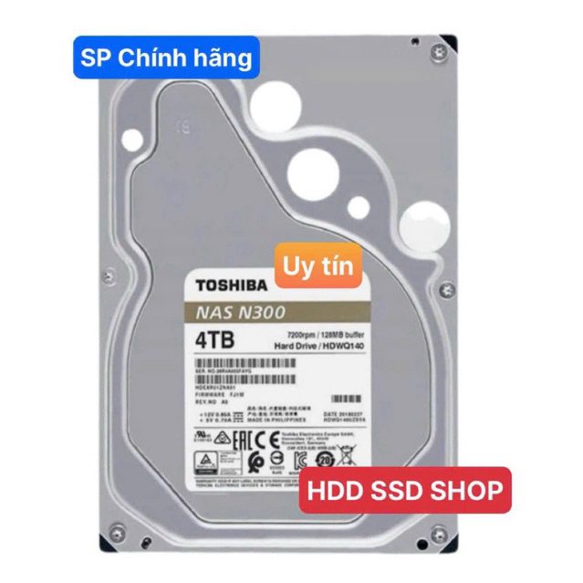 Ổ cứng HDD Toshiba 4TB NAS N300 , 4TB Enterprise chính hãng