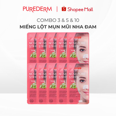 [COMBO] Miếng dán mũi Purederm lột mụn đầu đen làm sạch sâu 3 miếng 10g