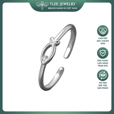 Nhẫn bạc nữ TLEE freesize hình cá dễ thương TLEEJEWELRY