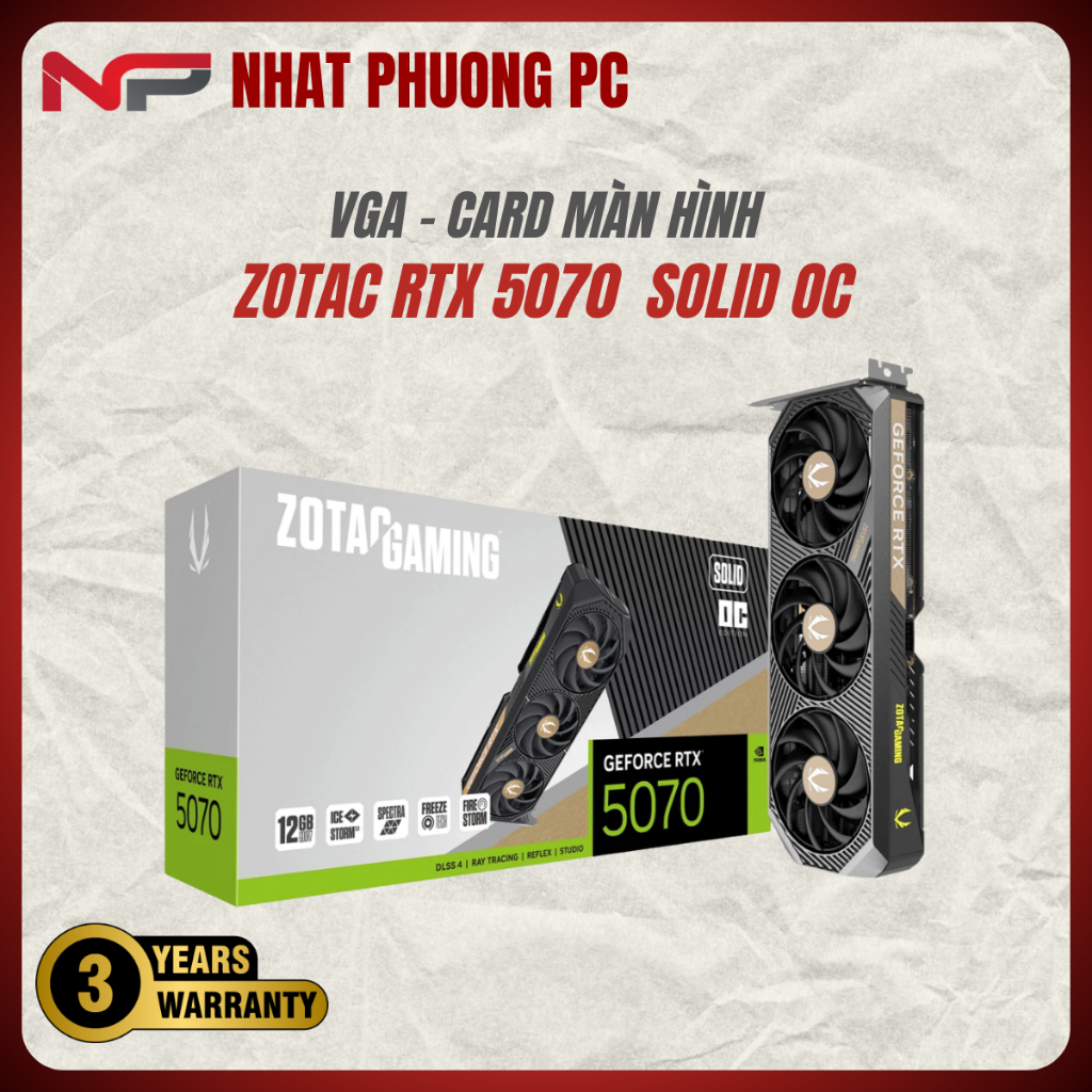 VGA NVIDIA GeForce RTX 5070 ZOTAC SOLID OC
