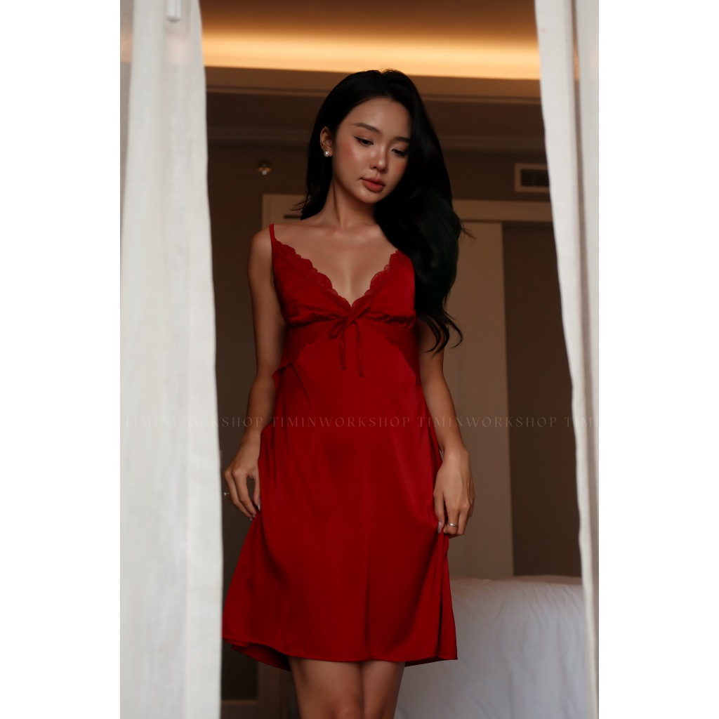 Vivian || Váy Ngủ Lụa Latin Cao Cấp Mix Ren Thiết Kế TIMIN WORKSHOP