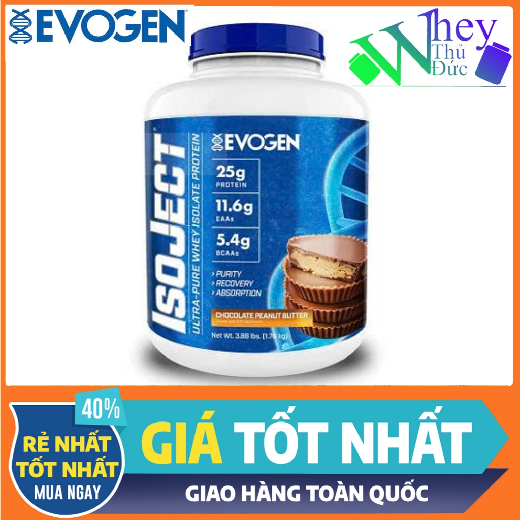 [Hàng BBT] Evogen IsoJect Whey Protein (1.8kg 55sv), Sữa Đạm 100% Whey Protein Isolate Hấp Thu Nhanh