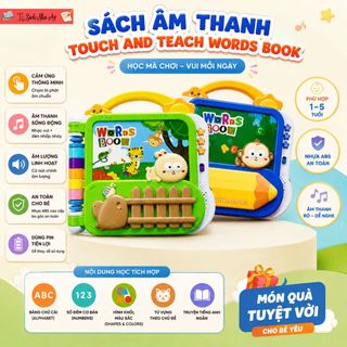 Sách âm thanh Touch And Teach Words Book cho bé 1-5 tuổi – sách học tiếng Anh có nhạc và đèn