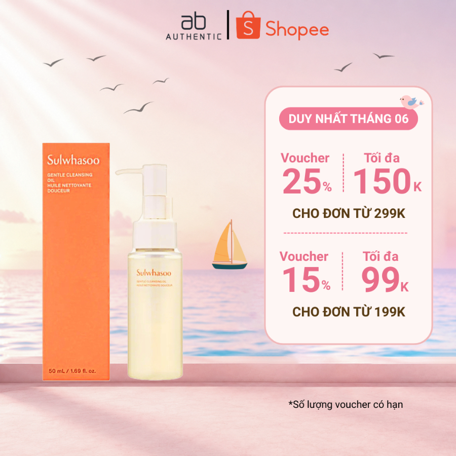 [ Bán chạy nhất] Dầu tẩy trang Sulwhasoo  dịu nhẹ, sạch sâu Gentle Cleansing Oil 50ml- mẫu mới - AB Authentic