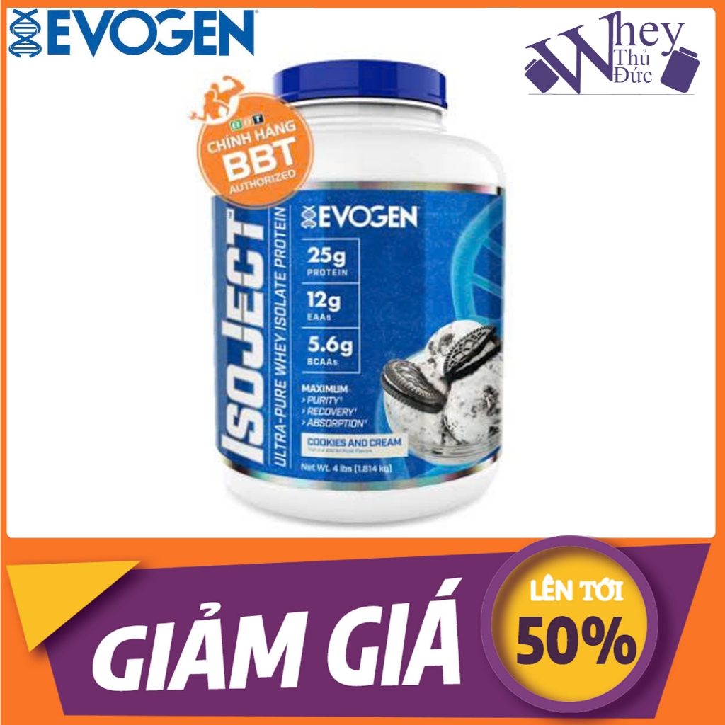 Evogen IsoJect Whey Protein Isolate (1.8kg 55sv) Hấp Thu Nhanh