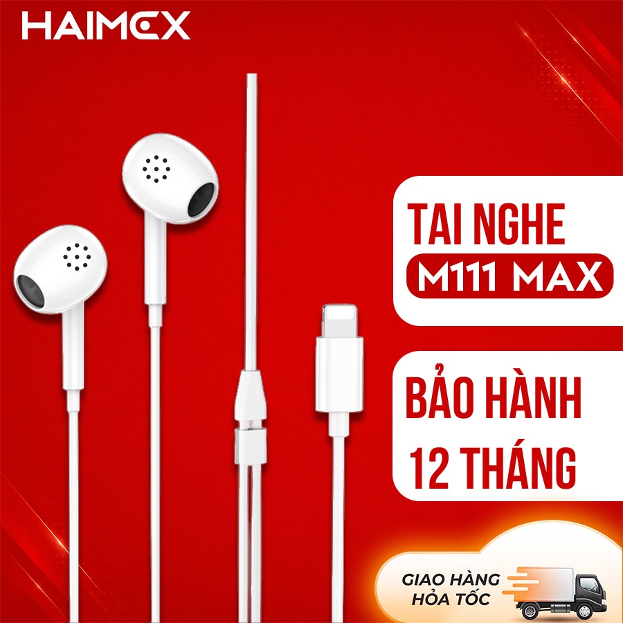 Tai nghe Hoco M111 Max chân dẹt 1.2m, hỗ trợ nghe gọi, tăng giảm âm lượng