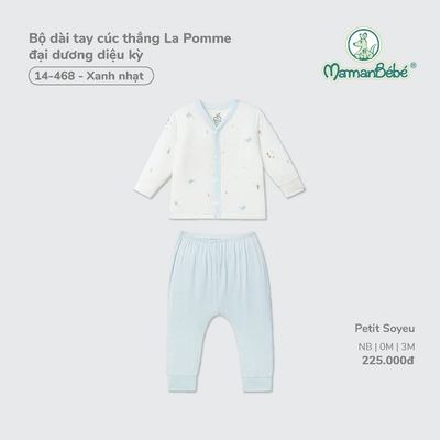 Bộ dài tay cúc thẳng La Pomme đại dương diệu kỳ - Sợi Petit Soyeu thoáng mát – Bé trai/gái - Newborn - 3M
