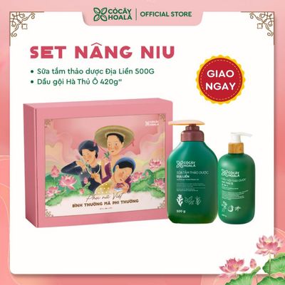 [HỎA TỐC] [SET QUÀ 20.10] Combo Dầu Gội Xả Thảo Dược 2in1 Hà Thủ Ô 420g & Sữa Tắm Địa Liền 500g