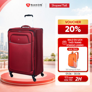 Vali kéo vải du lịch sakos spazio 6 size m khóa tsa chống nước chịu tải trọng lớn