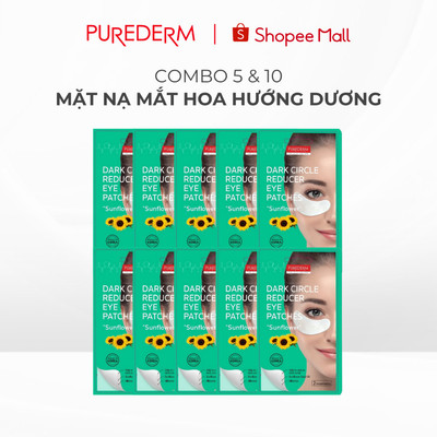 [COMBO] Mặt Nạ Mắt Giảm Thâm Quần Mắt Purederm Hoa Hướng Dương, Dạng dán đắp qua đêm không gây kích ứng da 4 miếng 10g
