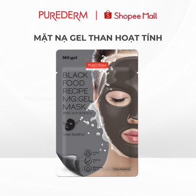 Mặt nạ Gel than hoạt tính Purederm, Cấp ẩm, Dưỡng da Chuyên sâu Collagen, phù hợp với mọi loại da 23g