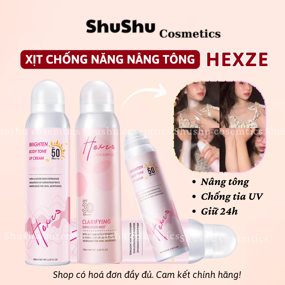 [HEXZE] Xịt chống nắng nâng tone HEXZE SPF50 PA+++,SPF30 PA+++, bảo vệ da toàn diện