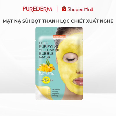 Mặt Nạ Sủi Bọt Nghệ Purederm Làm Sạch Sâu, Sáng Da, Mờ Thâm, Dành Cho Da Dầu & Da Mụn