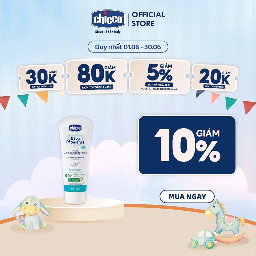 Kem hăm ba tác động Chicco 0M+ 100ml