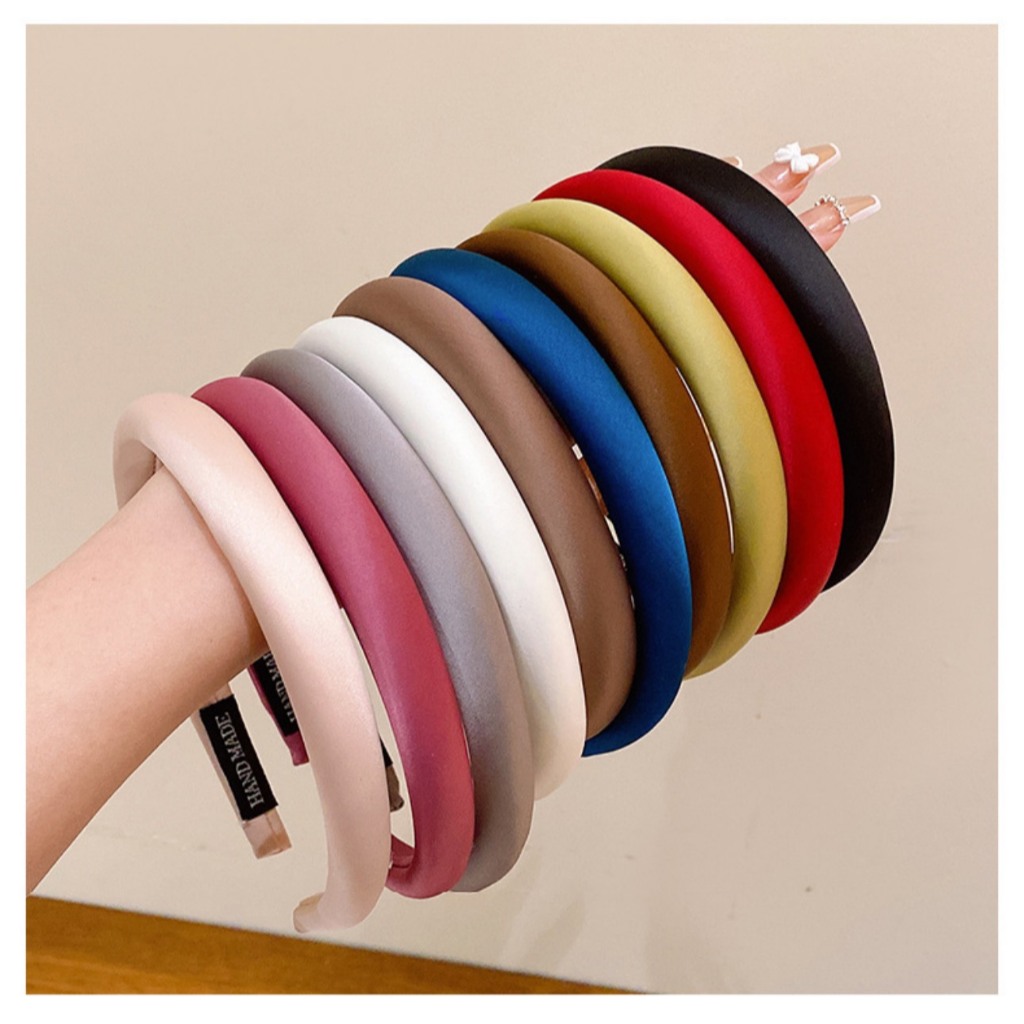 CX09 cài tóc nữ băng đô bờm tóc vải Lụa satin bản nhỏ sang trọng BULL.SHOP