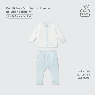Bộ dài tay cúc thẳng La Pomme đại dương diệu kỳ - Sợi Petit Soyeu thoáng mát – Bé trai/gái - Newborn - 3M