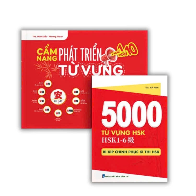 Sách-Combo: Cẩm nang phát triển từ vựng học 1 nhớ 10+5000 từ vựng HSK/HSK1-6 Bí kíp chinh phục kì th