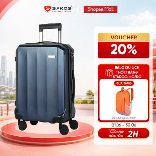 Vali kéo nhựa du lịch sakos vertica z22 size s xách tay khóa tsa nhựa pc cao cấp