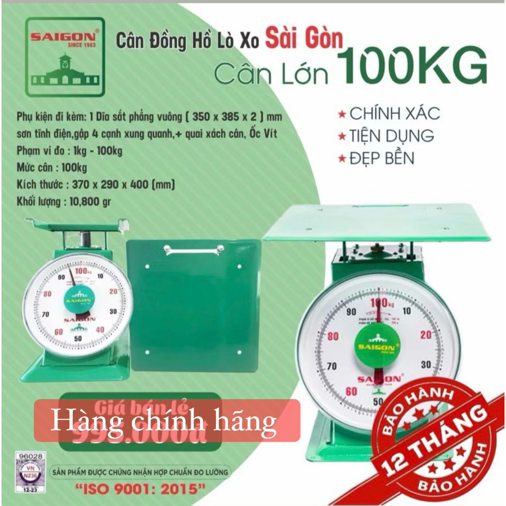 Cân Đồng Hồ 60kg, 100kg, Cân Đồng Hồ Lò Xo Sài Gòn Chính Hãng, hàng chuẩn chất lượng
