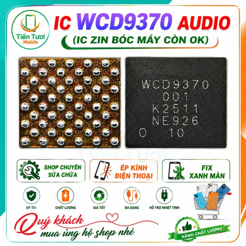 ic WCD9370 Audio,thay thế,sửa main