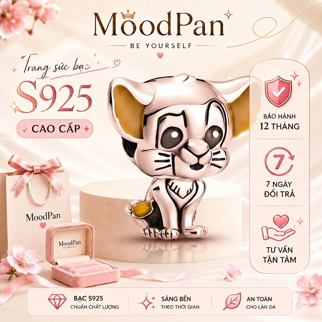Charm bạc S925 Padora Simba Disney-1418 Disney