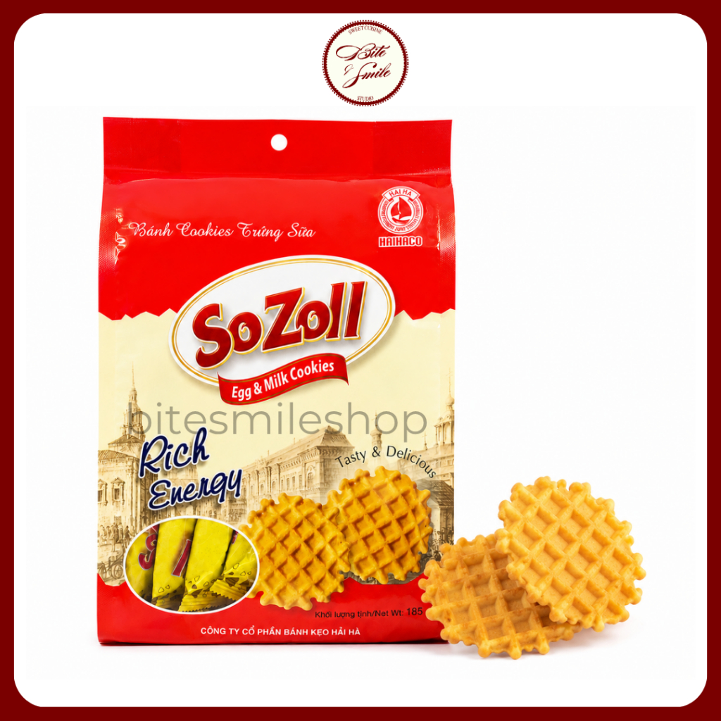 Bánh Quy Trứng Sữa SoZoll Hải Hà Giòn Ngon Thơm Béo (Gói 185g)