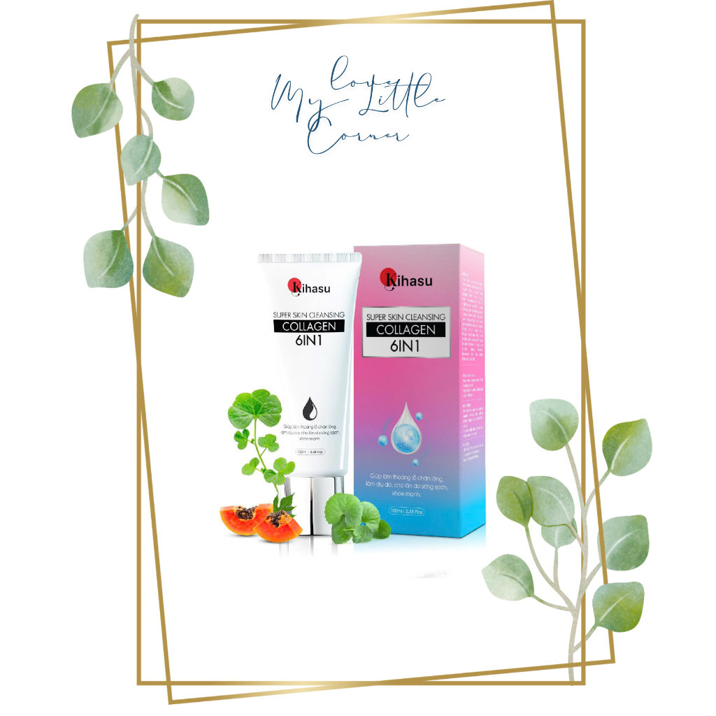 (Tặng kèm serum 10ml) Sữa Rửa Mặt Collagen Kihasu Super Skin Cleansing 6 In 1 100ml