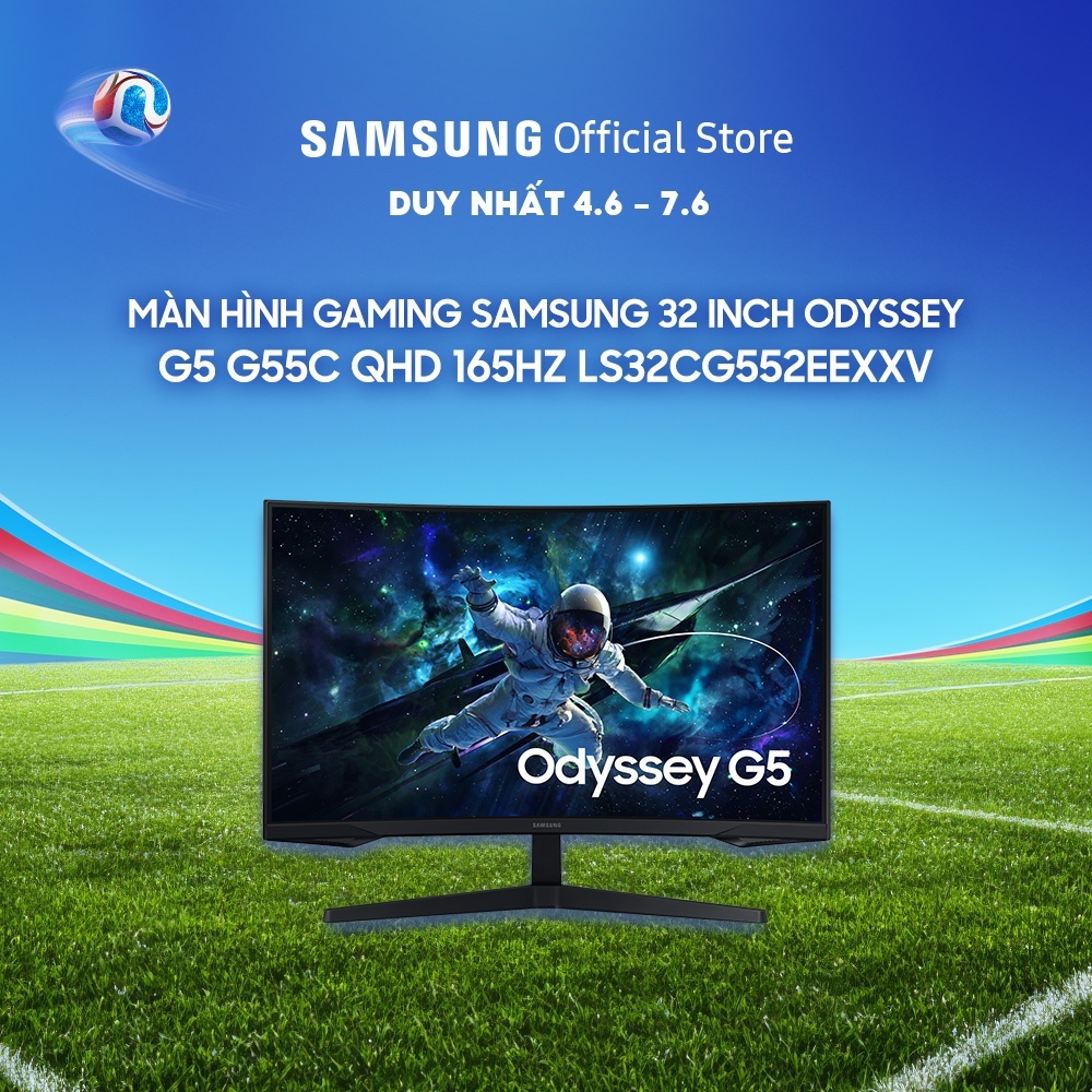 [FREE SHIP] Màn hình Gaming Samsung 32 inch Odyssey G5 G55C QHD 165Hz LS32CG552EEXXV