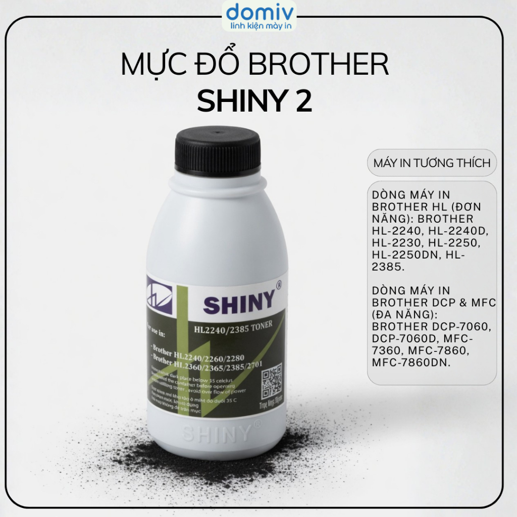Mực Đổ Brother Shiny 2 Cho Brother HL2240 HL2240D HL2230 HL2250 DCP7060 MFC7360 In Đậm Nét Ổn Định