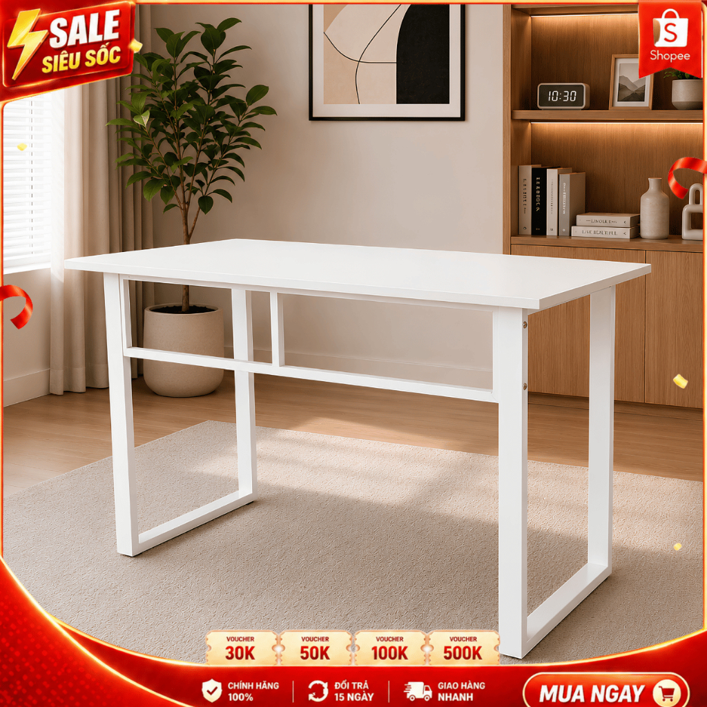 Bàn Làm Việc Chữ U, Bàn Học Tập, Gaming Chân Sắt Sơn Tĩnh Điện, Mặt Gỗ Công Nghiệp Cao Cấp | BigBuy360 - bigbuy360.vn