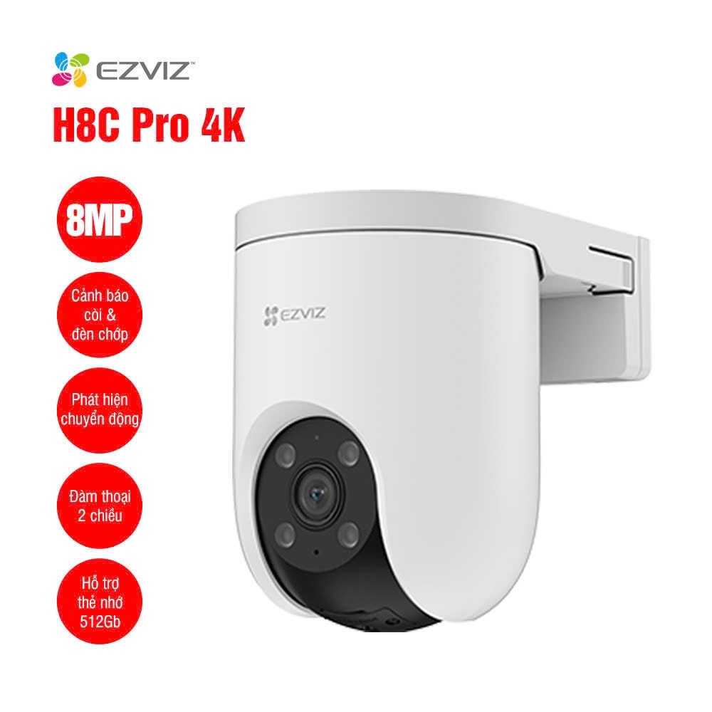 Camera quay quét ngoài trời Ezviz WIFI H8c PRO 4K 8MP (hàng chính hàng)