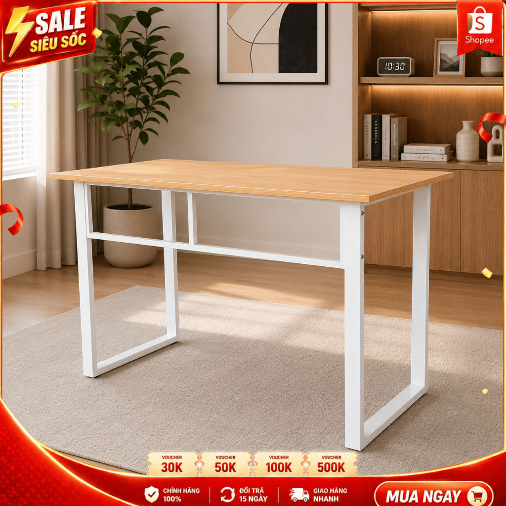 Bàn Làm Việc Chữ U, Bàn Học Tập, Gaming Chân Sắt Sơn Tĩnh Điện, Mặt Gỗ Công Nghiệp Cao Cấp | BigBuy360 - bigbuy360.vn
